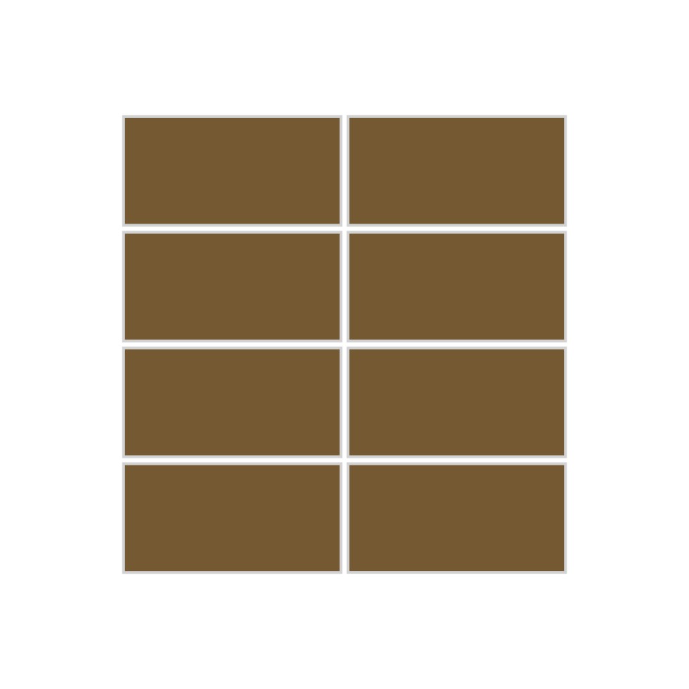 2x4 Straight Set Sheeted Original Ceramic Mosaic Tile in Chaparral Matte