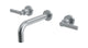 Flatiron Two Handle Wall Mount 7.5" Lavatory Faucet with Linear Lever Handles in Satin Chrome