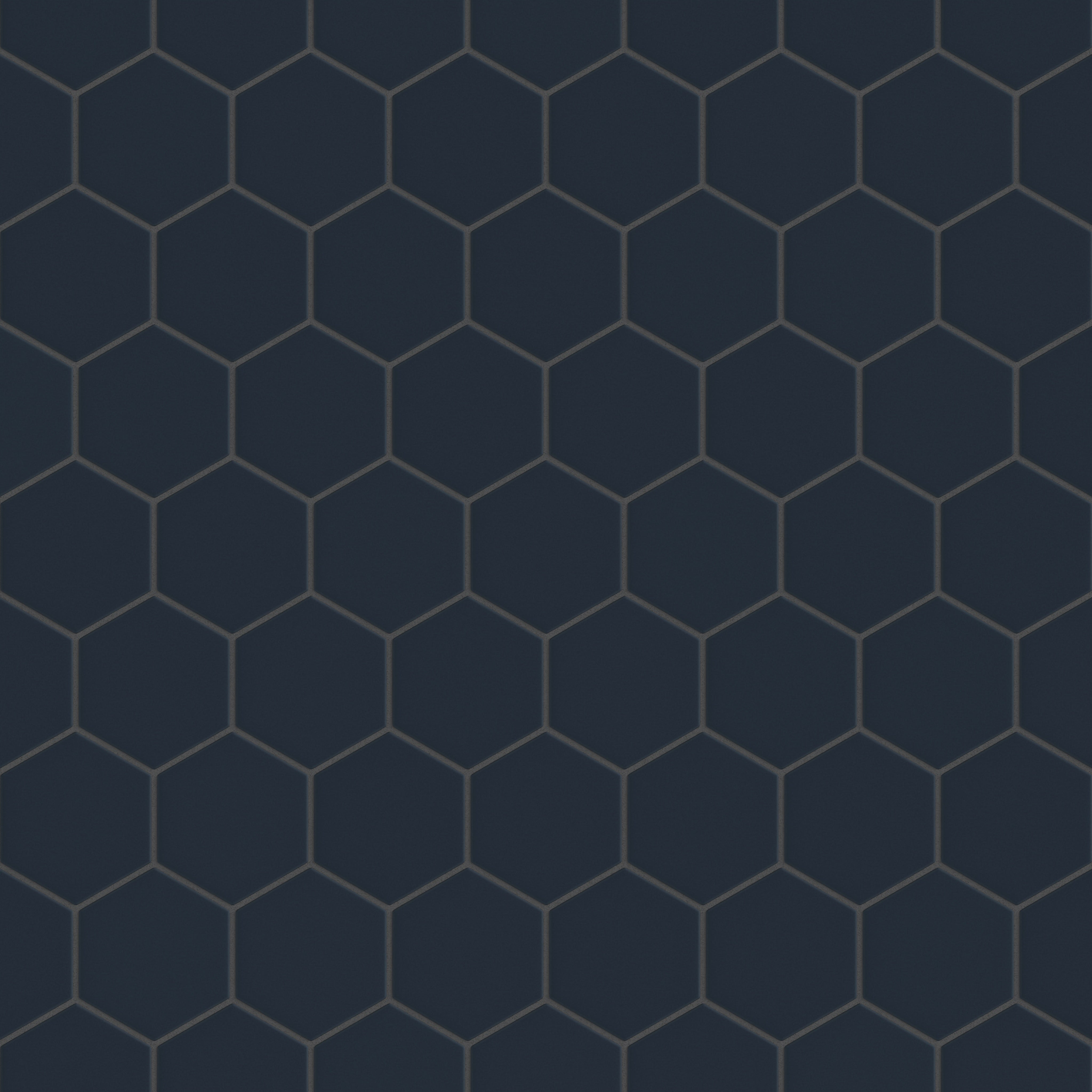 4" Hexagon Original Ceramic Tile in Navy Blue Matte