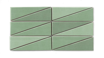 Right Scalene Triangle Original Ceramic Tile in Sea Green Matte