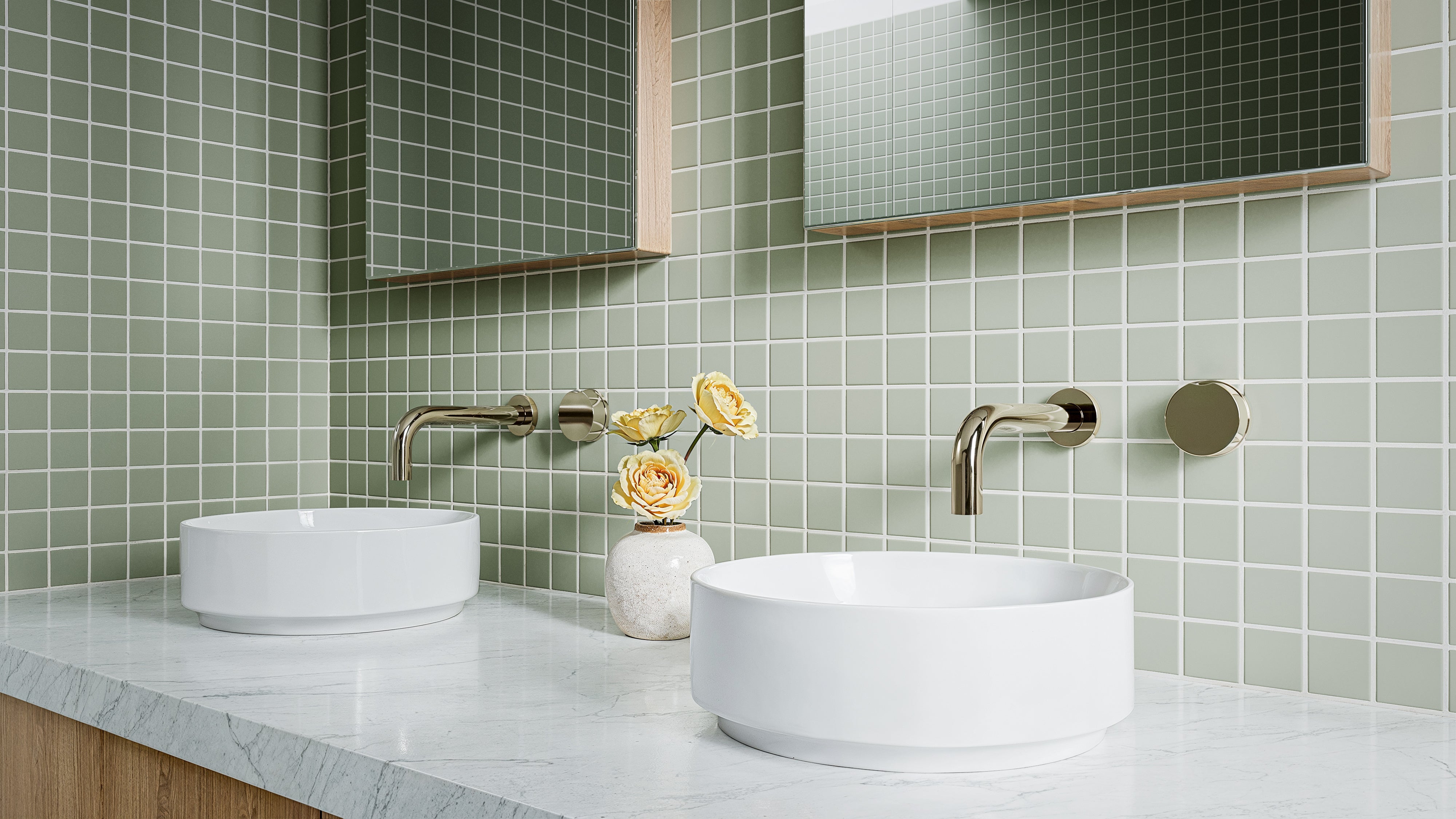 2x2 Straight Set Sheeted Natural Press Ceramic Mosaic Tile in Manzanita Matte