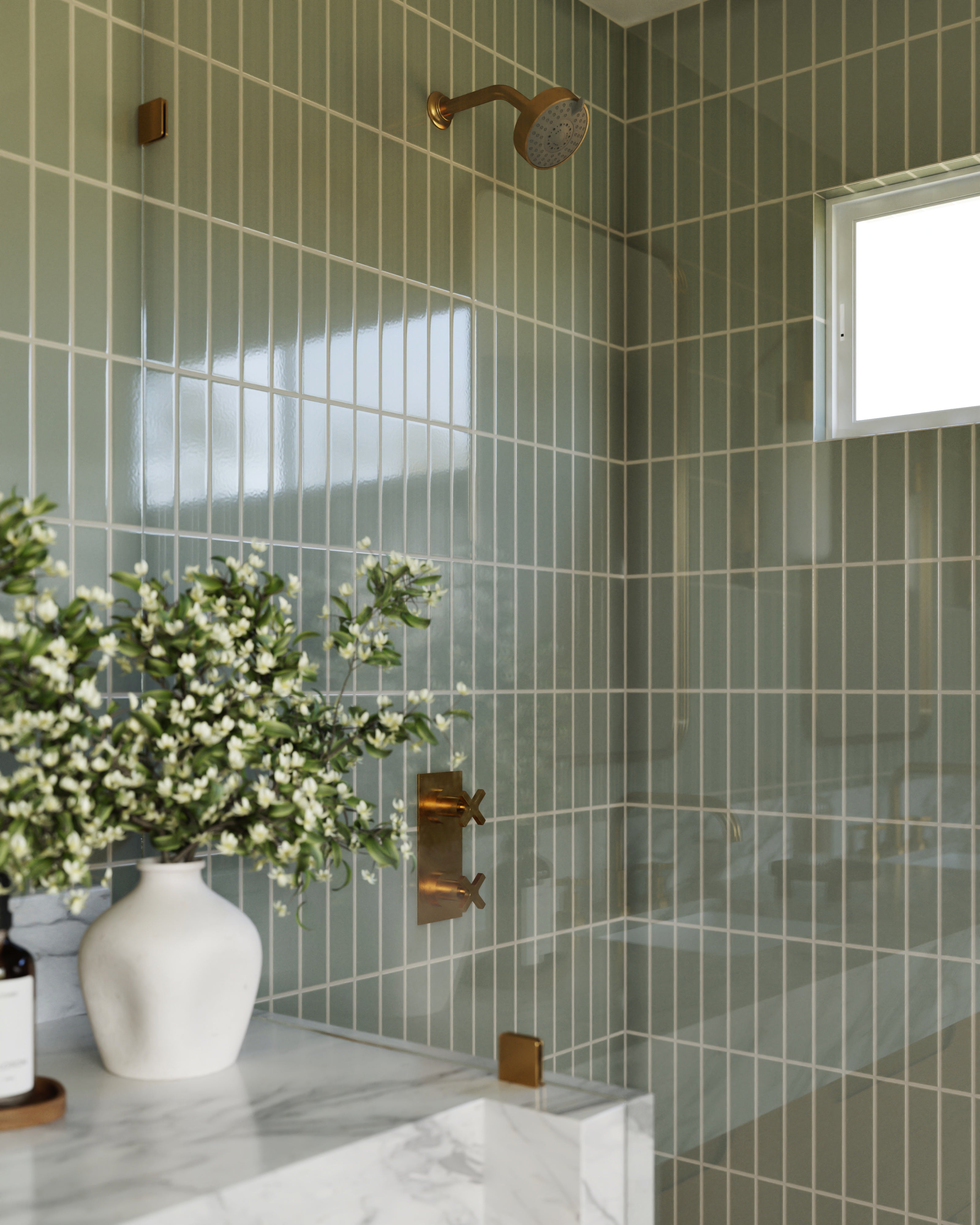 2x8 Original Ceramic Tile in Rosemary Gloss