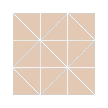3" Triangle Sheeted - Quadrant Original Ceramic Mosaic Tile in Tumbleweed Gloss