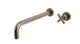 Flatiron One Handle Wall Mount 12" Lavatory Faucet with Linear Cross Handle in Antique Nickel