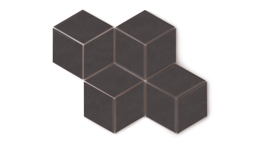 Carbon Large Diamond Gloss Original Ceramic Tile - Fireclay Tile