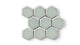 3" Hexagon Sheeted Original Ceramic Mosaic Tile in Overcast Gloss