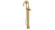 Emerson One Handle Floor Mount Gooseneck Bath Trim with Hand Shower and Defined Cross Handle in French Brass