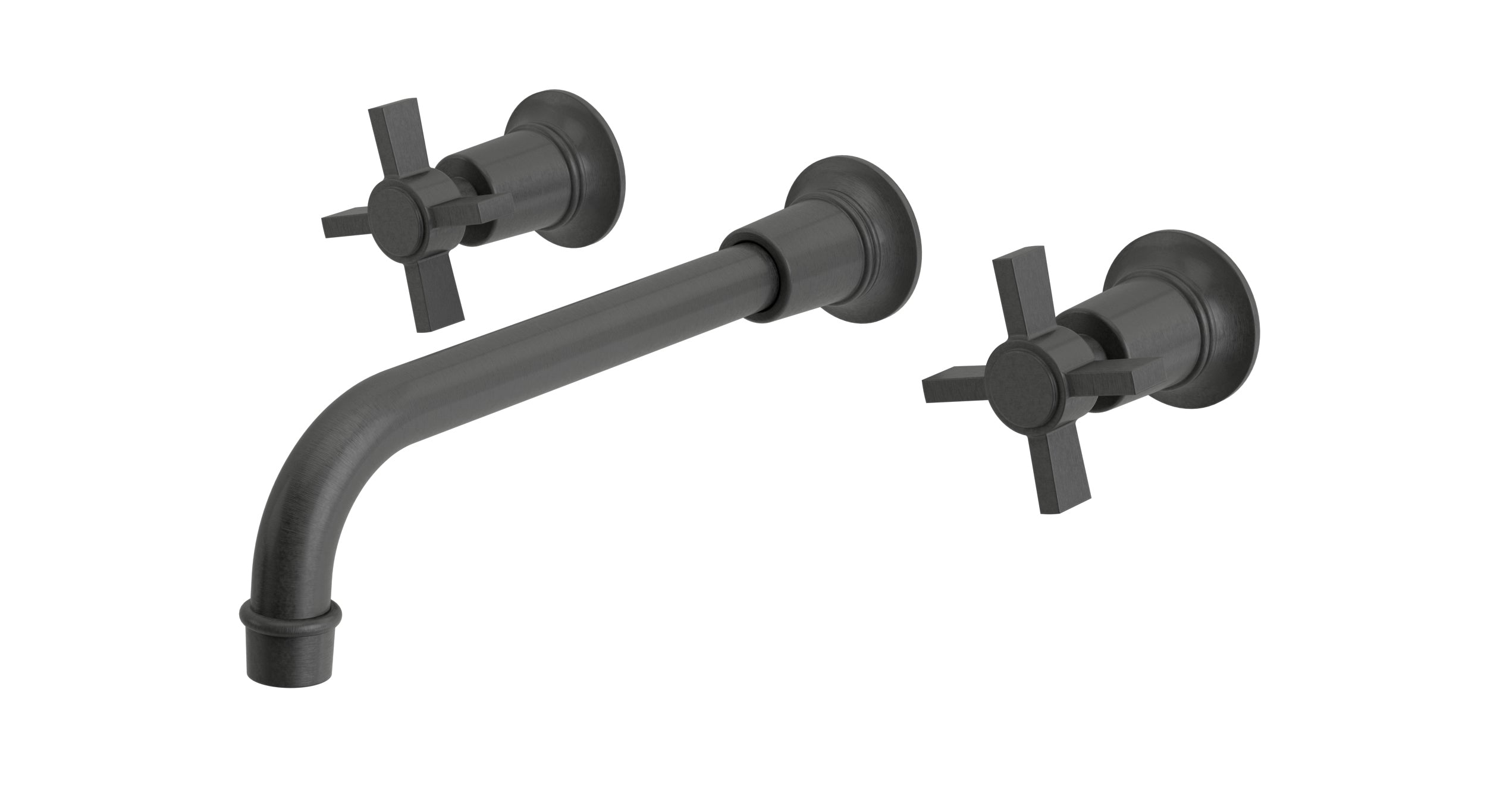 Emerson Two Handle Wall Mount 10" Lavatory Faucet with Defined Cross Handles in Blackened Nickel