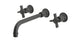 Emerson Two Handle Wall Mount 10" Lavatory Faucet with Defined Cross Handles in Blackened Nickel