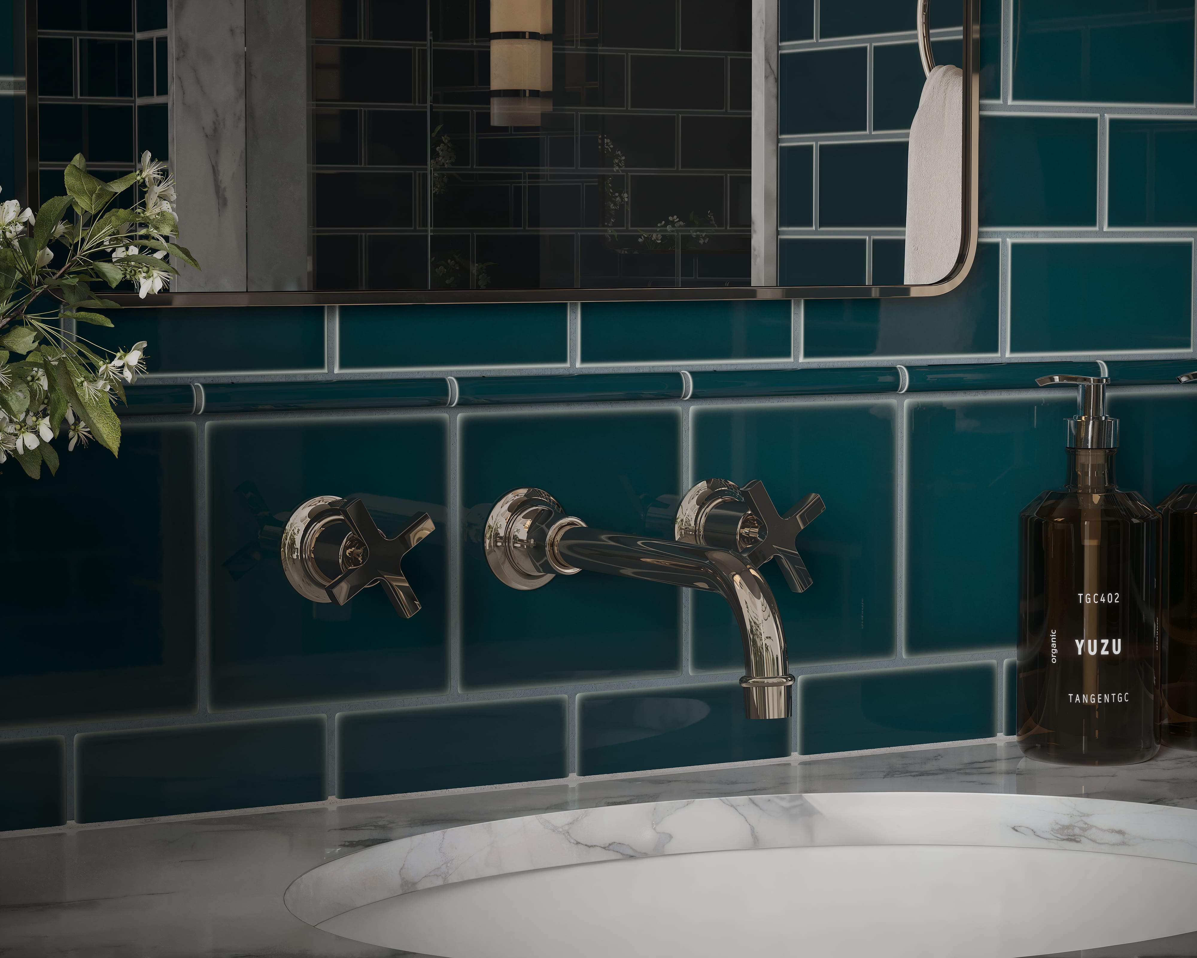 6x6 Original Ceramic Tile in Caspian Sea Gloss