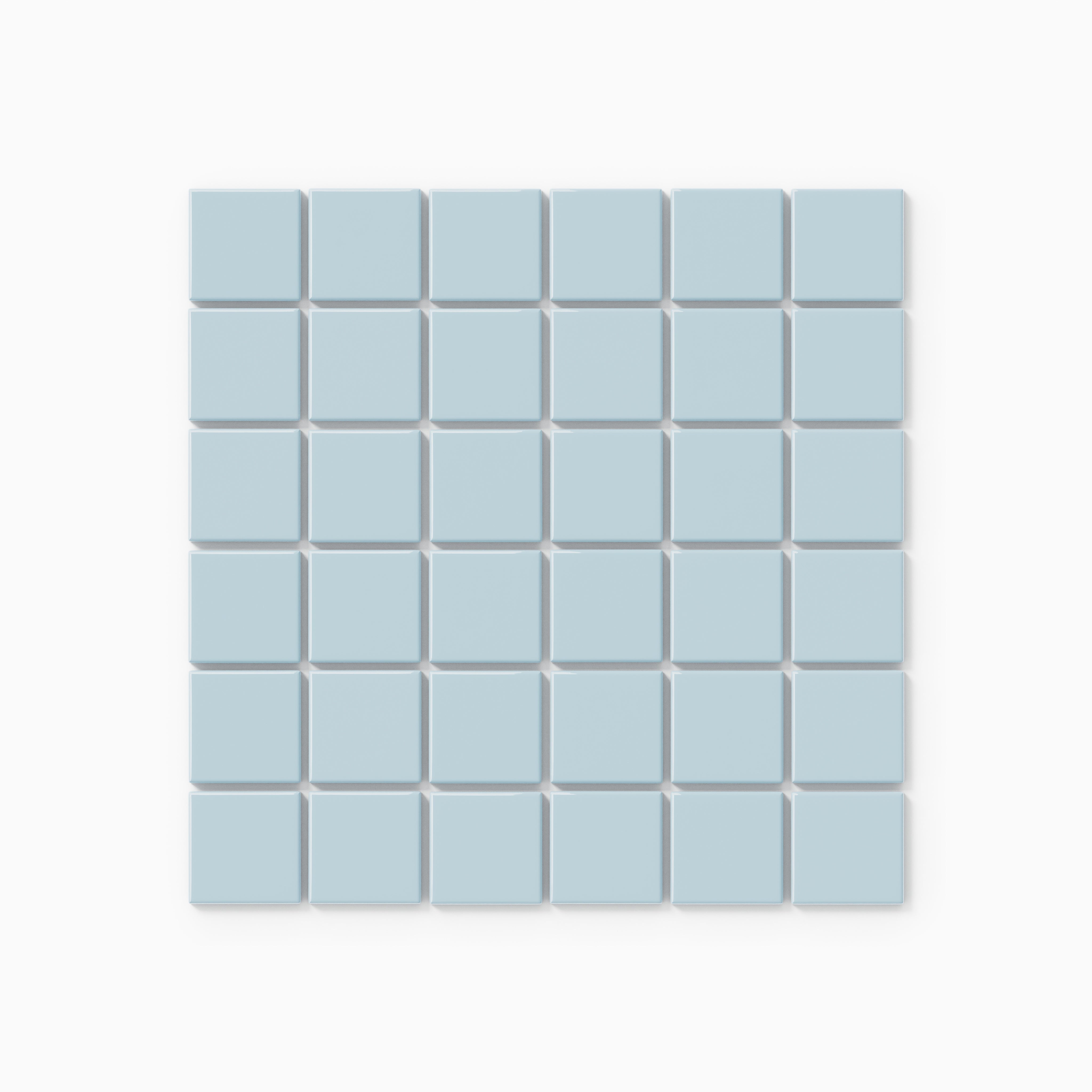 2x2 Straight Set Sheeted Natural Press Ceramic Mosaic Tile in Egyptian Blue Gloss