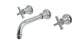 Emerson Two Handle Wall Mount 8.25" Lavatory Faucet with Classic Cross Handles in Satin Chrome