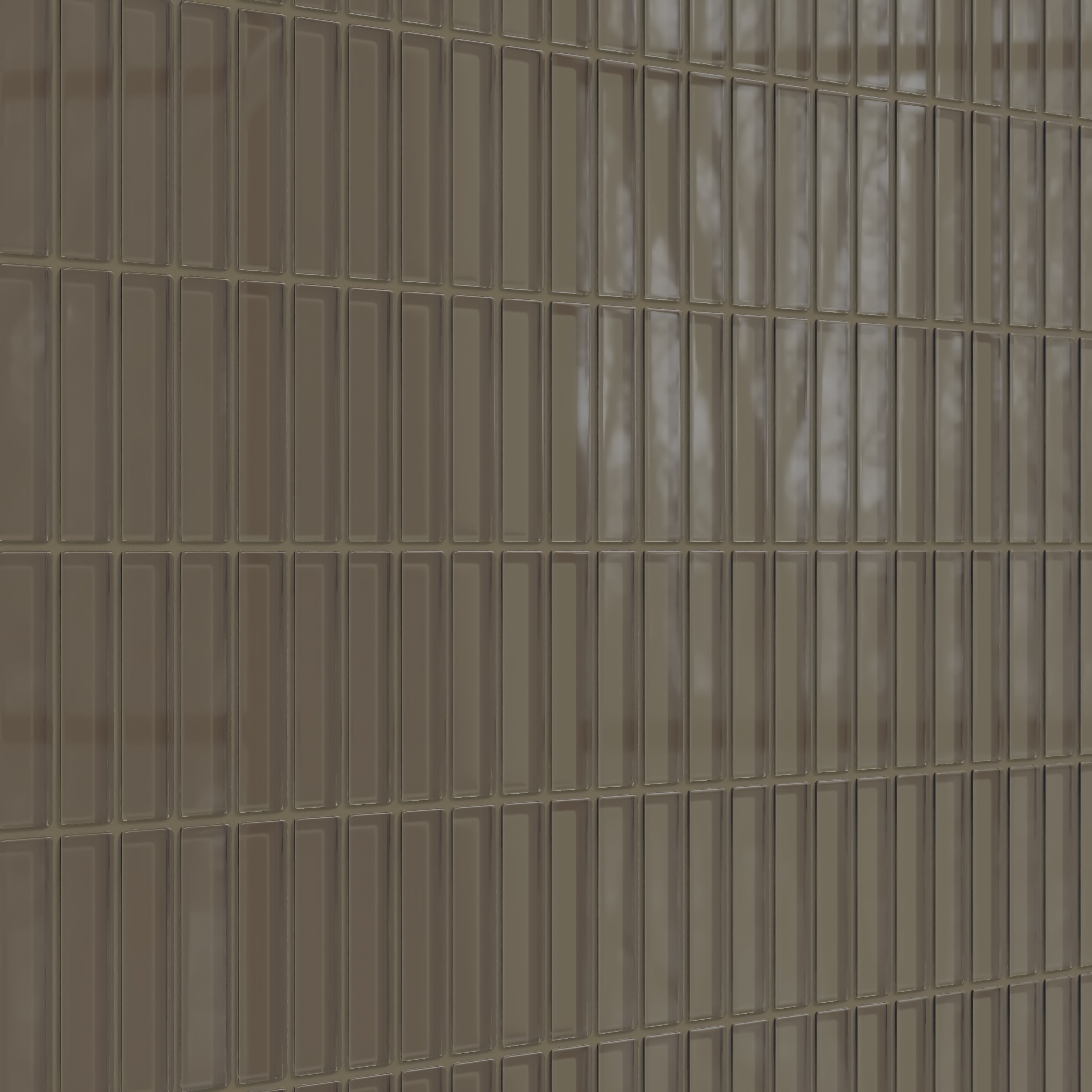 1x4 Straight Set Sheeted Glass Mosaic Tile in Albatross Gloss