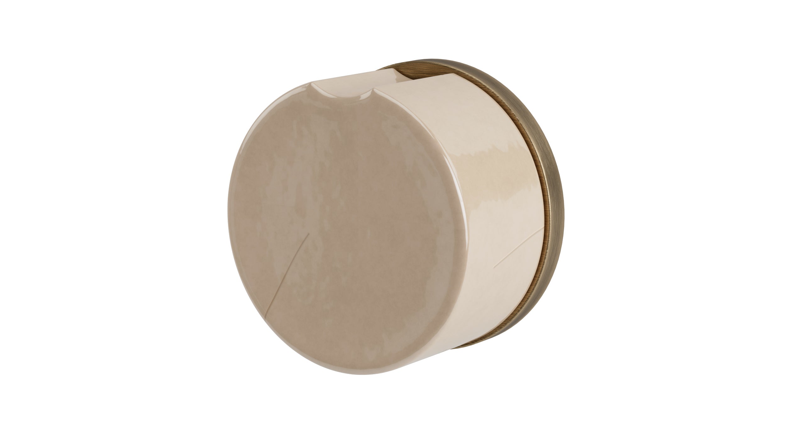 Foundry One Handle Wall Mount Diverter/Volume Control Shower Trim with Groove Ceramic Knob Handle in Antique Brass