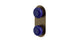 Foundry Two Handle Wall Mount Shower Trim with Pebble Ceramic Knob Handles in Antique Brass