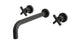 Flatiron Two Handle Wall Mount 10" Lavatory Faucet with Linear Cross Handles in Oil Rubbed Bronze