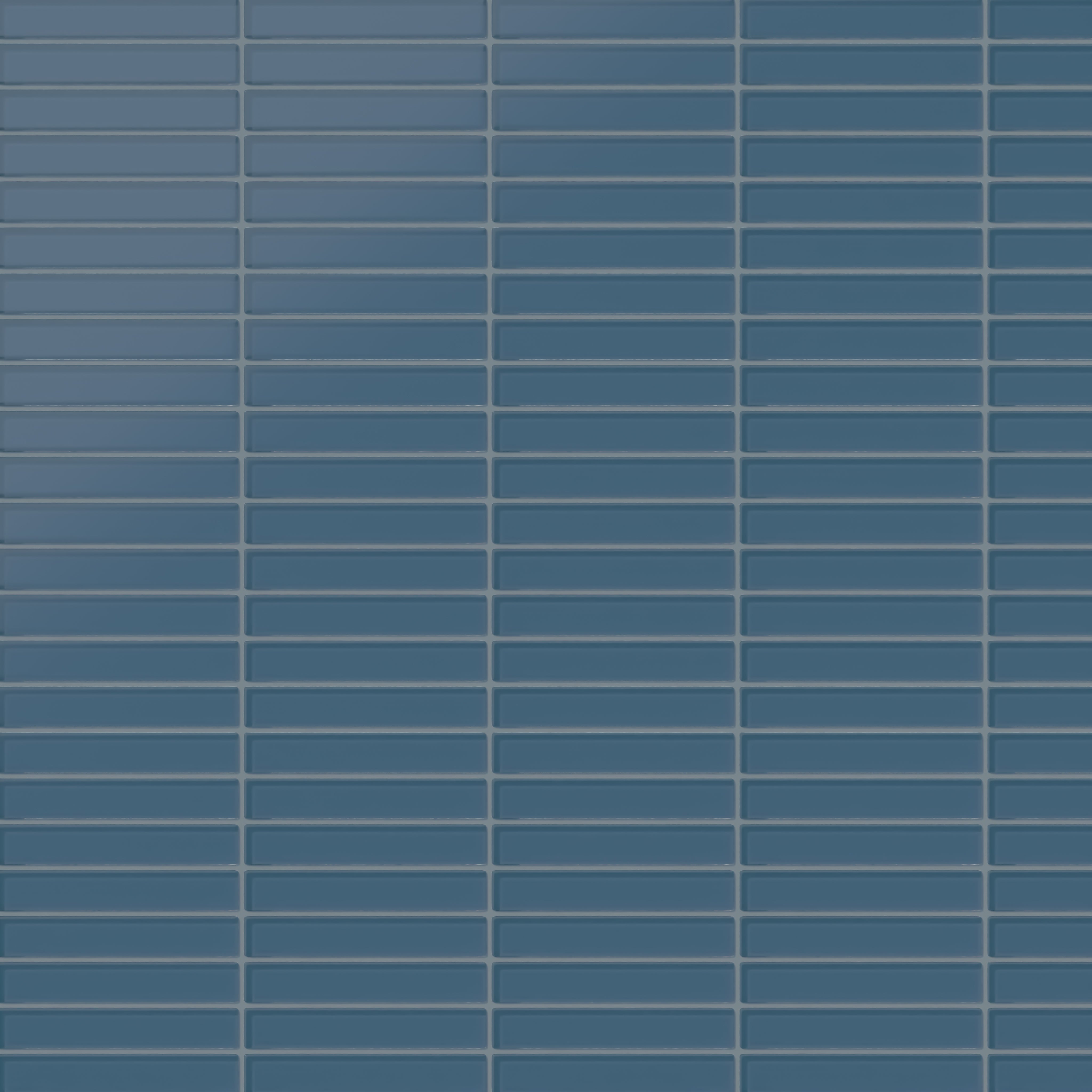 1x6 Straight Set Sheeted Glass Mosaic Tile in Blue Jay Matte