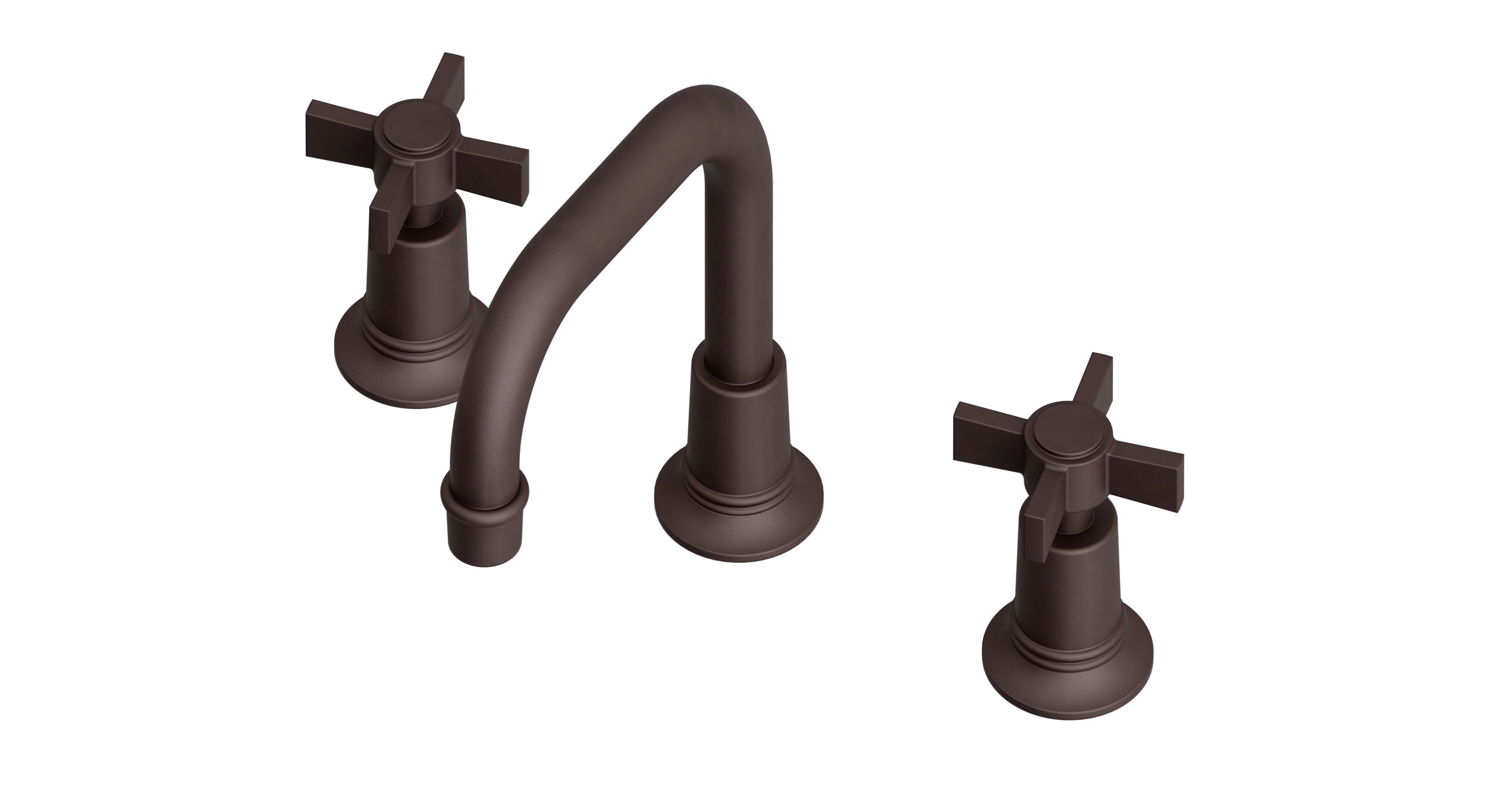 Emerson Two Handle Deck Mount Squaretop Lavatory Faucet with Defined Cross Handles in Architectural Copper