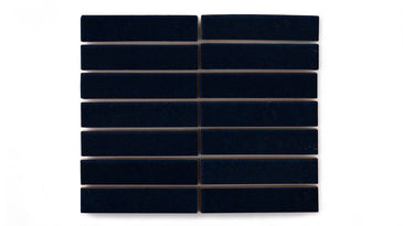 1x4 Straight Set Sheeted Original Ceramic Mosaic Tile in Navy Blue Gloss