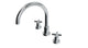 Flatiron Two Handle Deck Mount Gooseneck Bath Trim with Linear Cross Handles in Polished Chrome