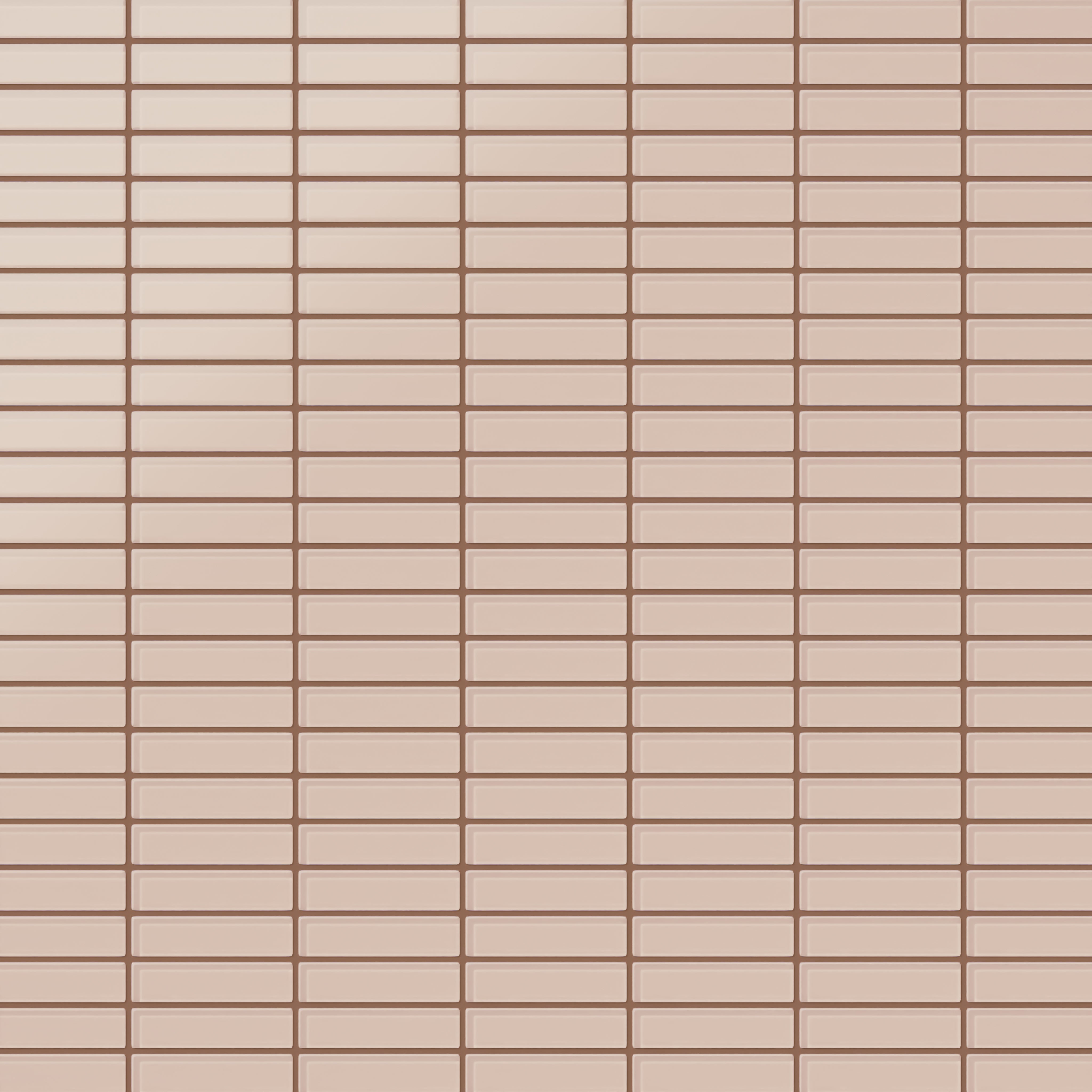 1x4 Straight Set Sheeted Glass Mosaic Tile in Rosy Finch Matte