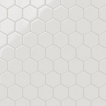 4" Hexagon Original Ceramic Tile in Frost Gloss