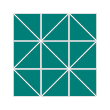 3" Triangle Sheeted - Quadrant Original Ceramic Mosaic Tile in Bora Bora Matte