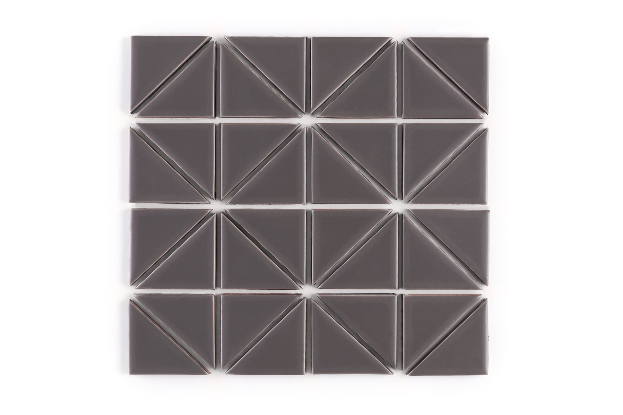 3" Triangle Sheeted - Quadrant Original Ceramic Mosaic Tile in Kalamata Matte