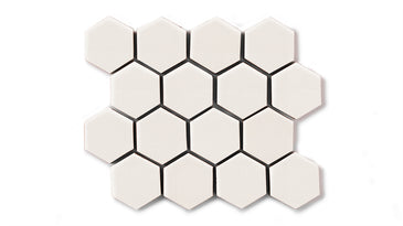 2" Hexagon Sheeted Original Ceramic Mosaic Tile in Feldspar Gloss