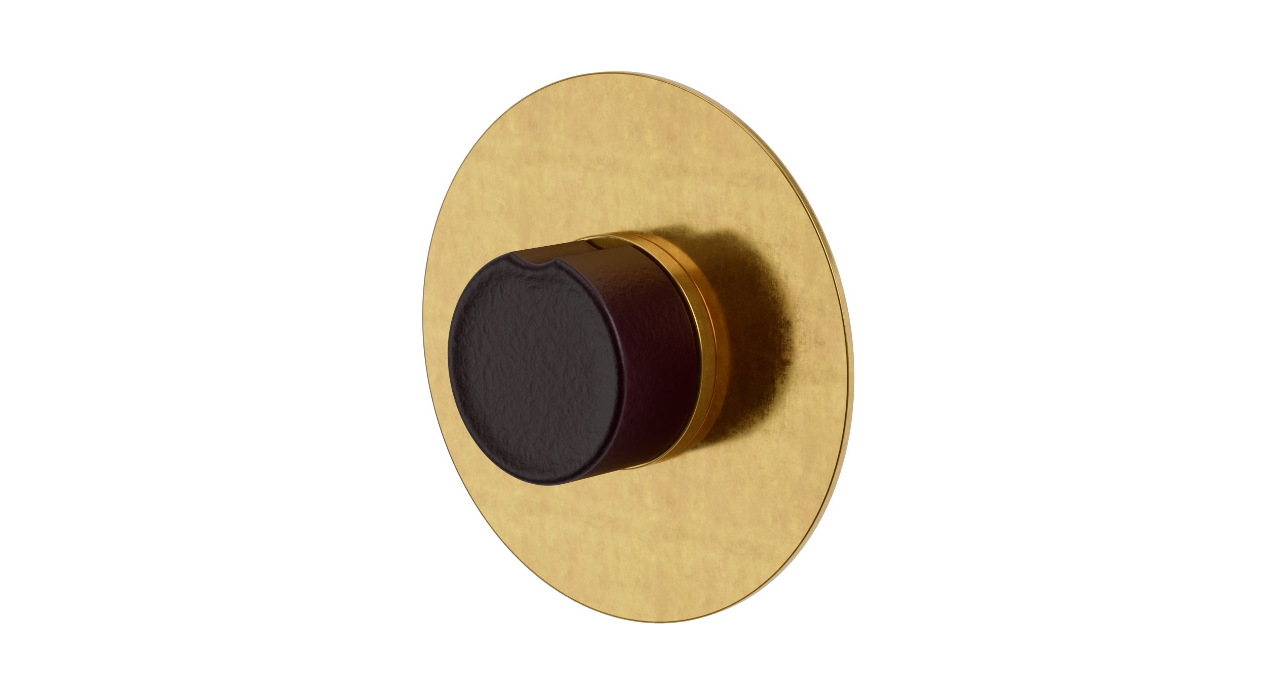 Foundry One Handle Wall Mount Shower Trim with Groove Ceramic Knob Handle in French Brass