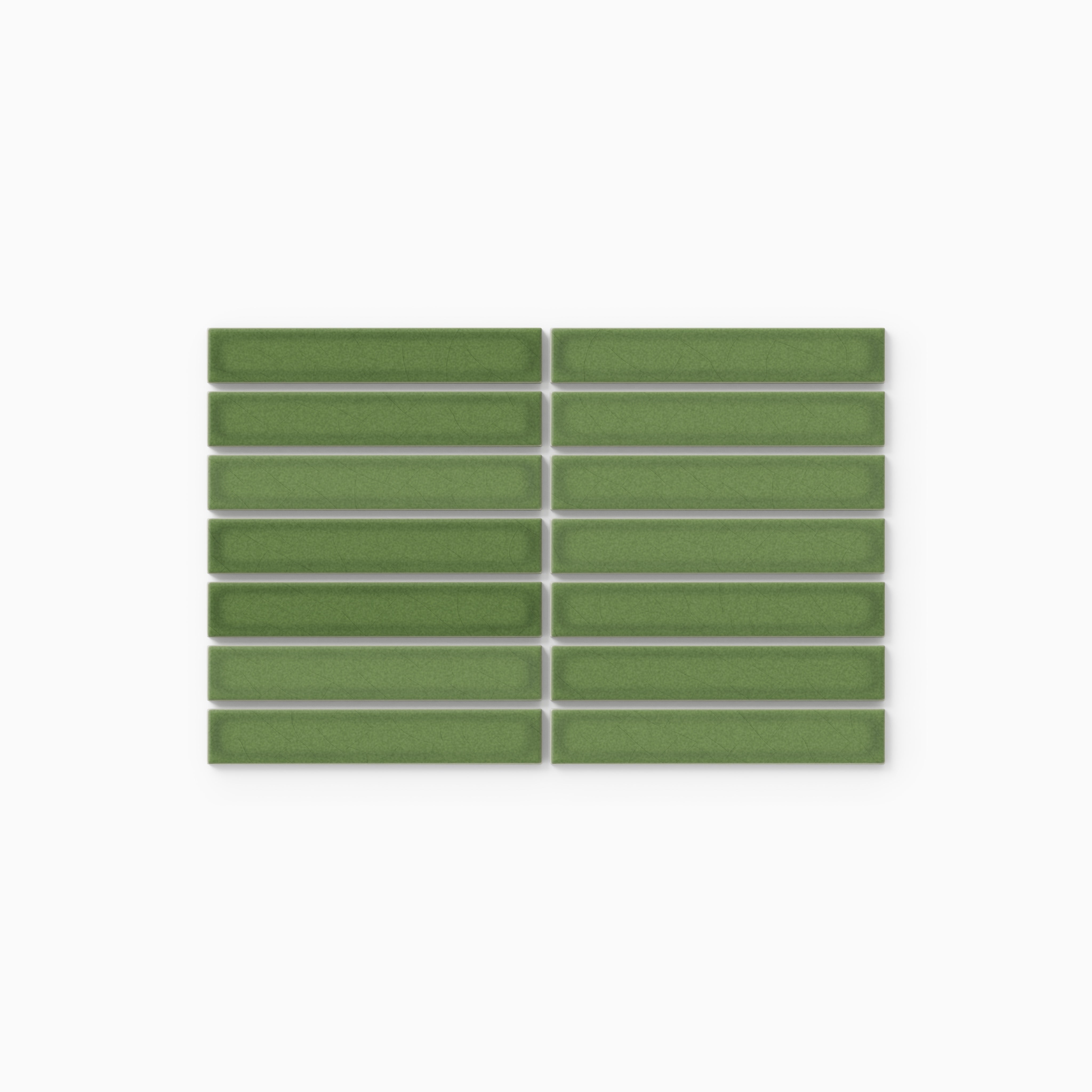 1x6 Straight Set Sheeted Original Ceramic Mosaic Tile in Kelp Gloss