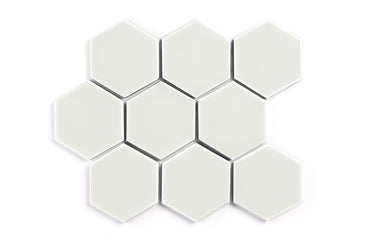 4" Hexagon Original Ceramic Tile in Limewash Gloss