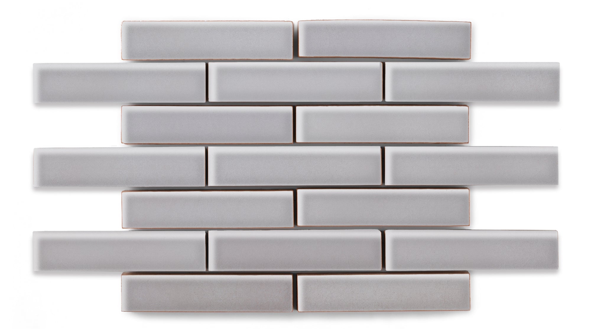 1x4 Half Offset Sheeted Original Ceramic Mosaic Tile in Dust Storm Gloss