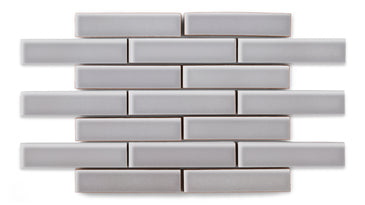 1x4 Half Offset Sheeted Original Ceramic Mosaic Tile in Dust Storm Gloss