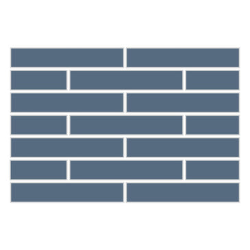 1x6 Half Offset Sheeted Original Ceramic Mosaic Tile in Slate Blue Matte