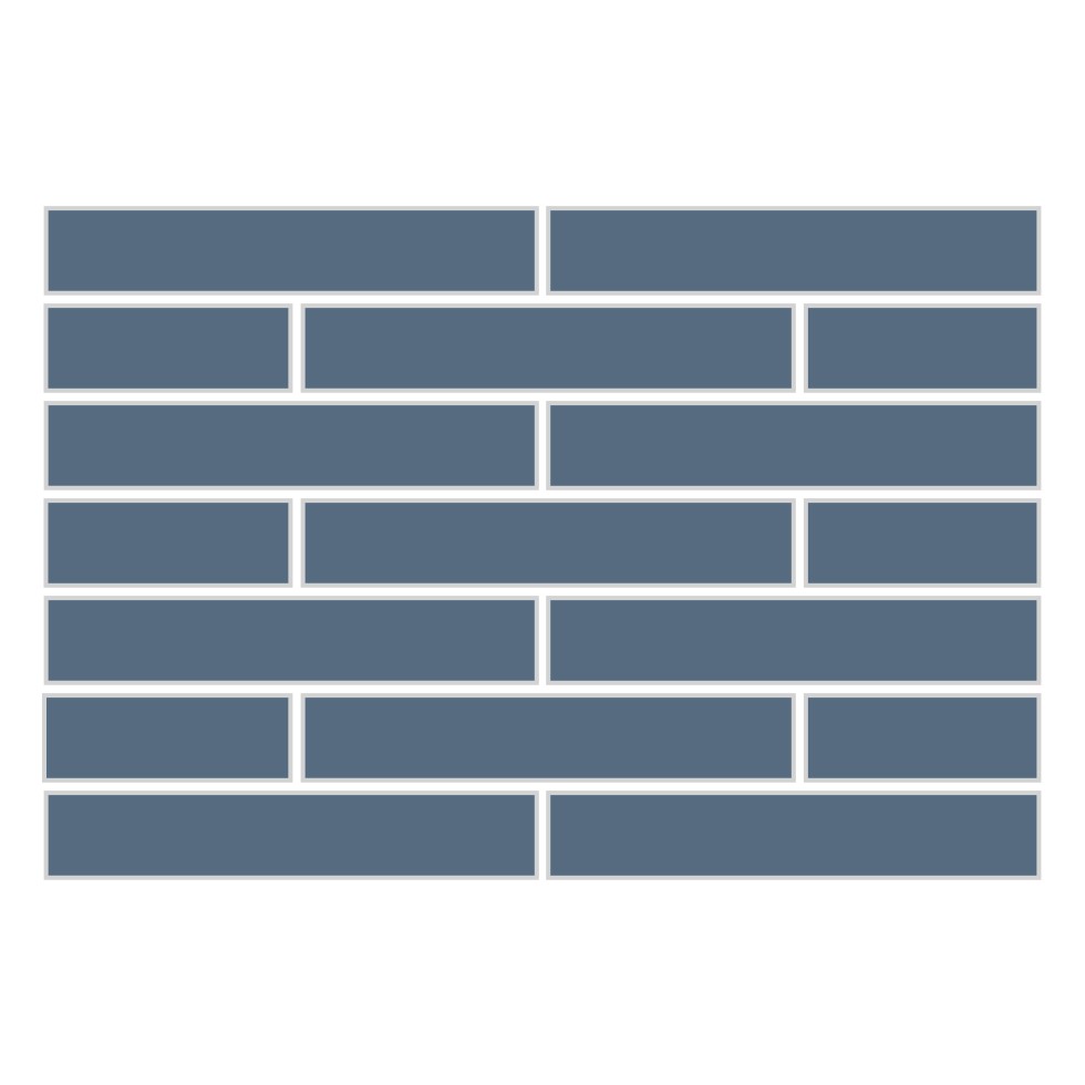 1x6 Half Offset Sheeted Original Ceramic Mosaic Tile in Slate Blue Matte