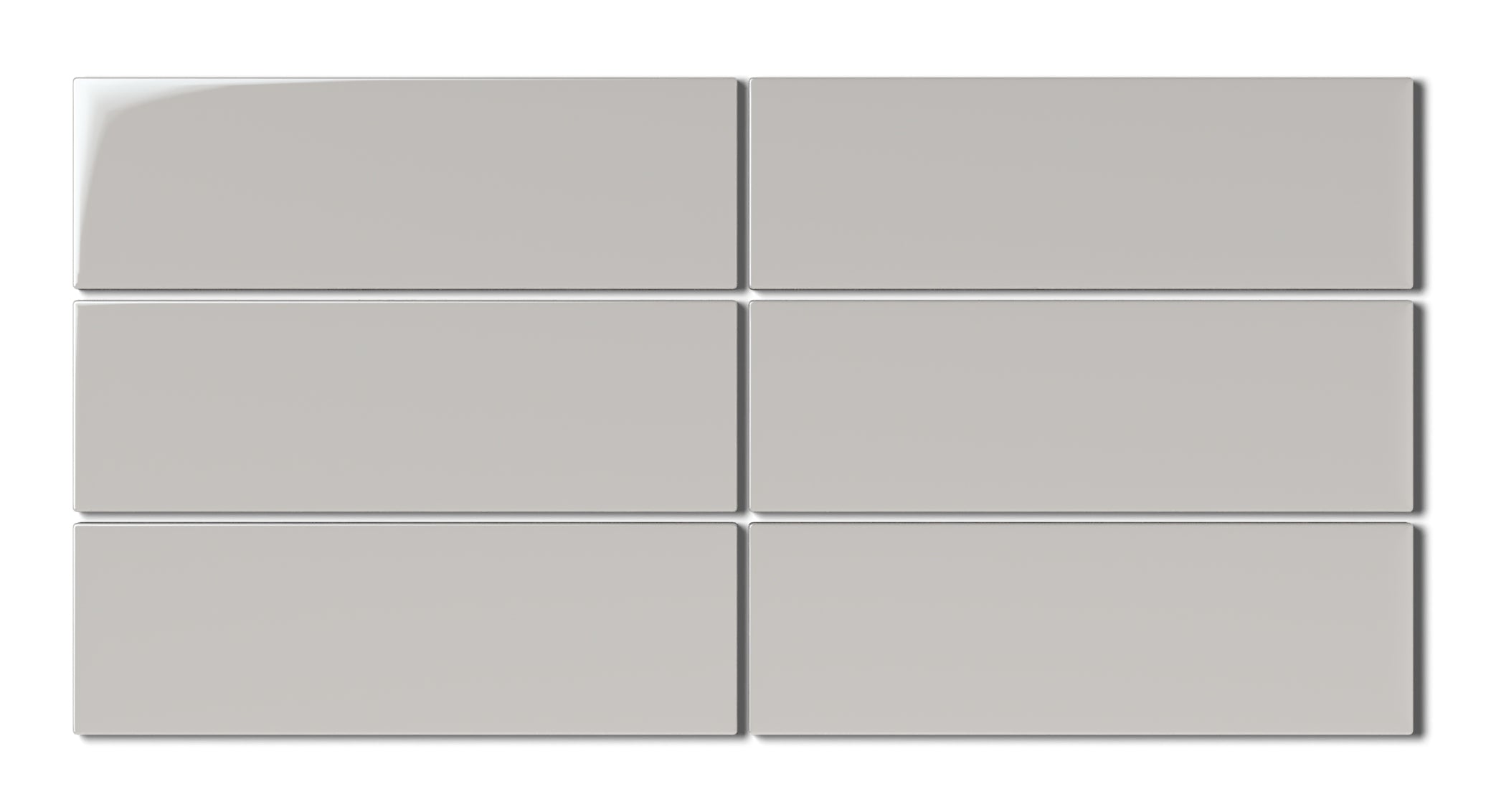 3x9 Natural Press Ceramic Tile in Titanium Grey Gloss