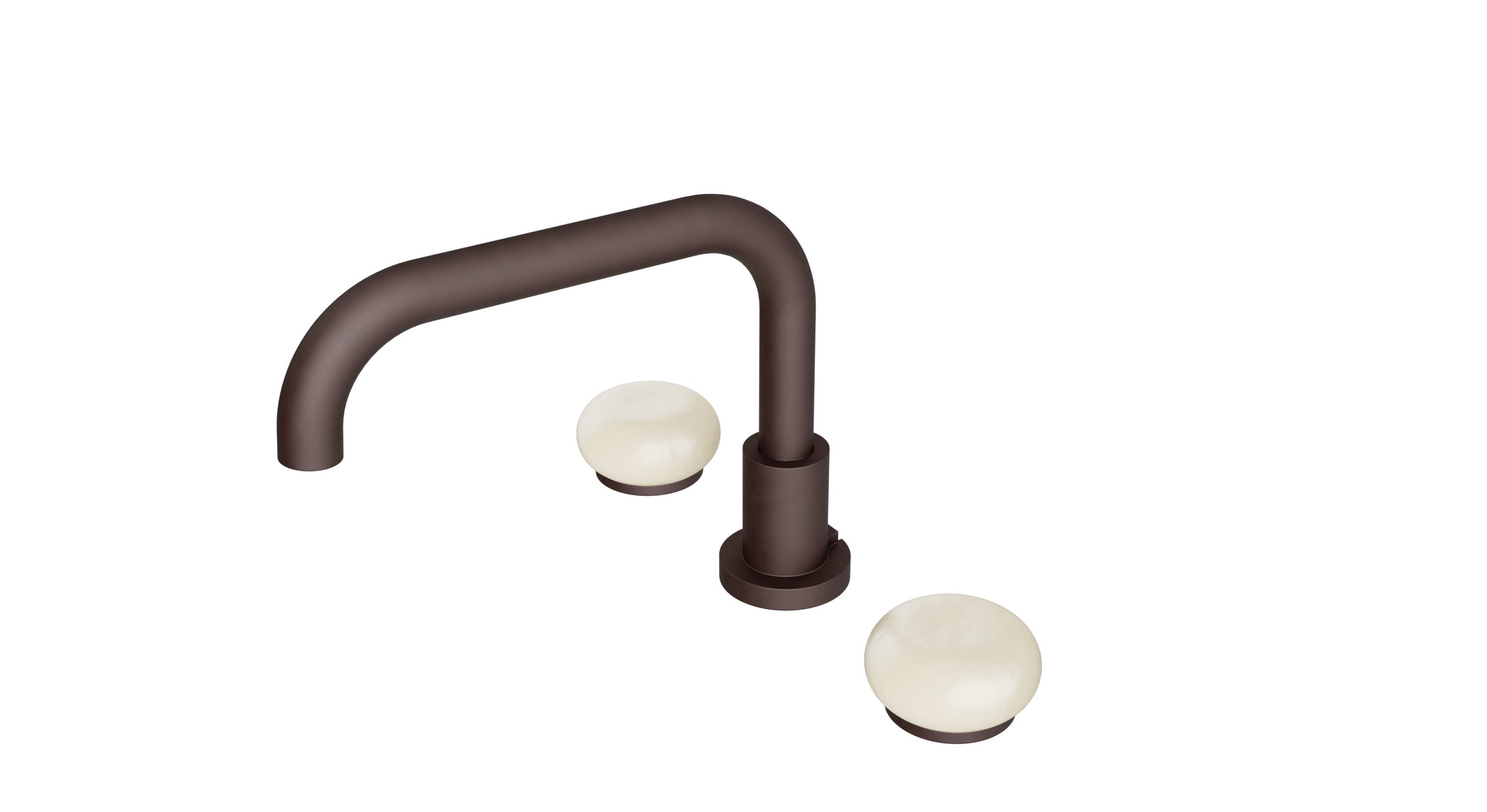 Foundry Two Handle Deck Mount Squaretop Bath Trim with Pebble Ceramic Knob Handles in Architectural Copper