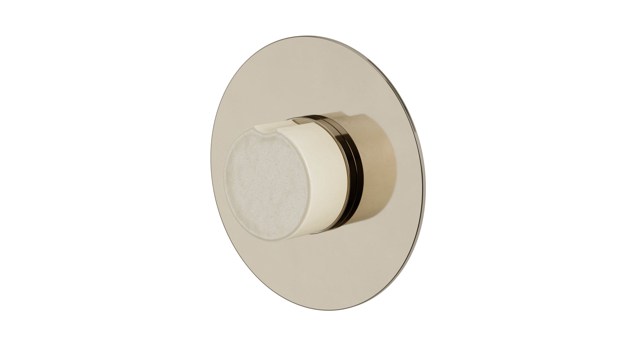 Foundry One Handle Wall Mount Shower Trim with Groove Ceramic Knob Handle in Polished Nickel