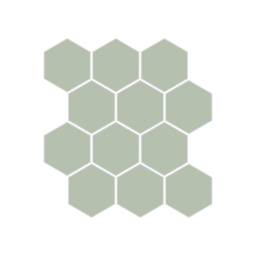 2" Hexagon Sheeted Original Ceramic Mosaic Tile in Rosemary Matte