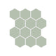 2" Hexagon Sheeted Original Ceramic Mosaic Tile in Rosemary Matte