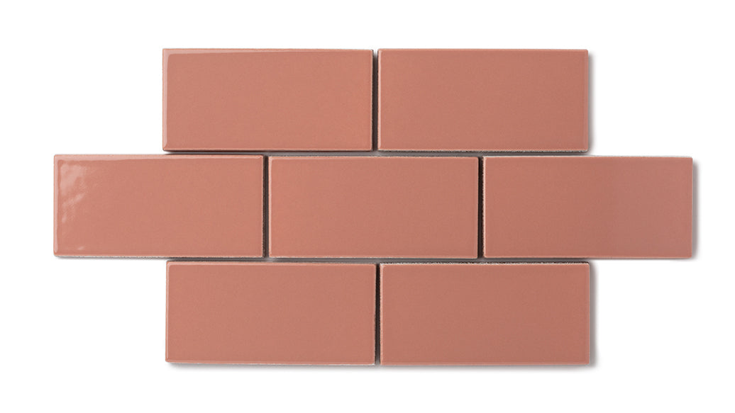 6x6 Natural Press Ceramic Tile in Madder Red Gloss