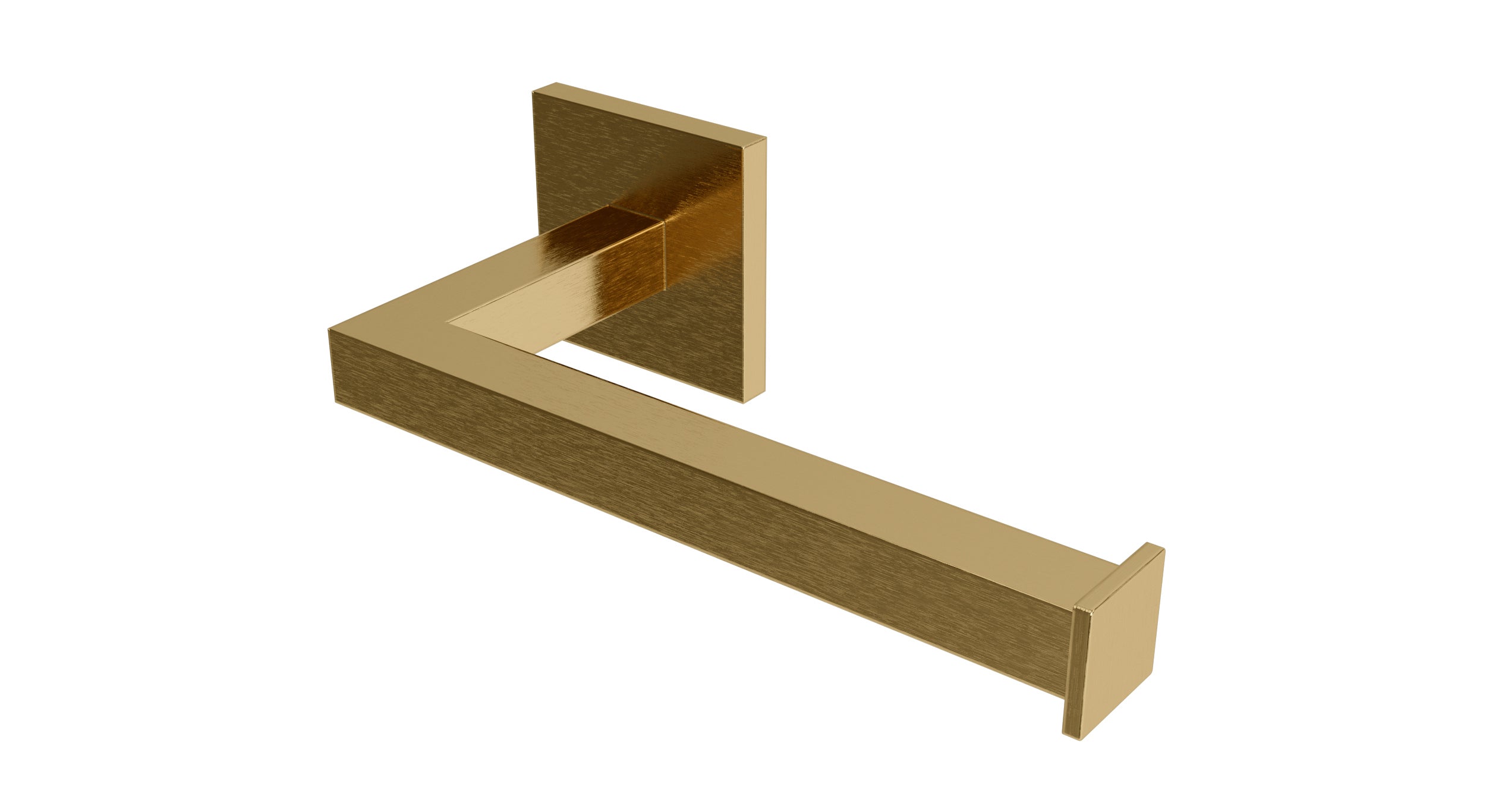 Flatiron Square Single Post Paper Holder in Satin Brass