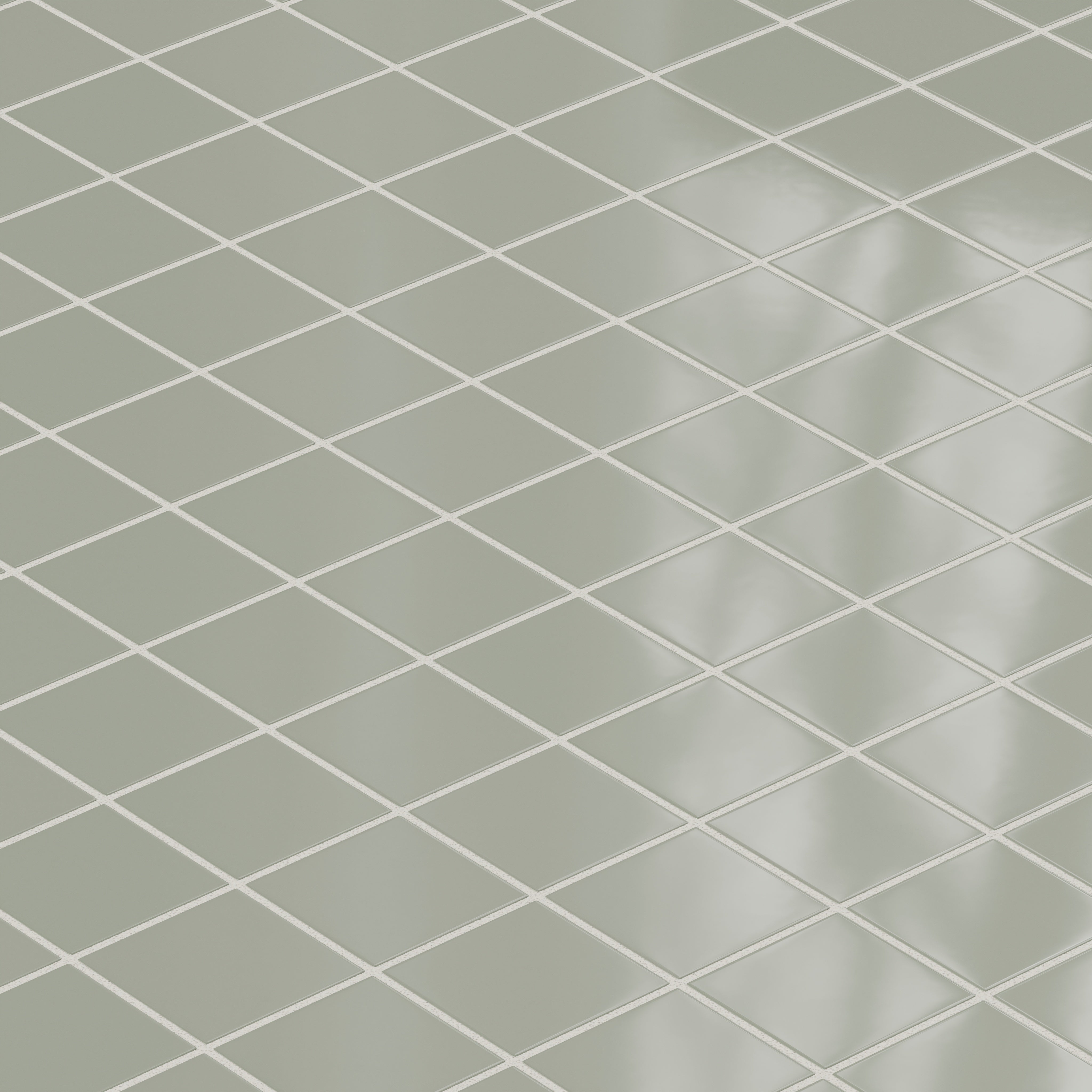 3x3 Straight Set Sheeted Natural Press Ceramic Mosaic Tile in Terre Verte Gloss
