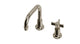 Emerson One Handle Deck Mount Squaretop Lavatory Faucet with Defined Cross Handle in Polished Nickel