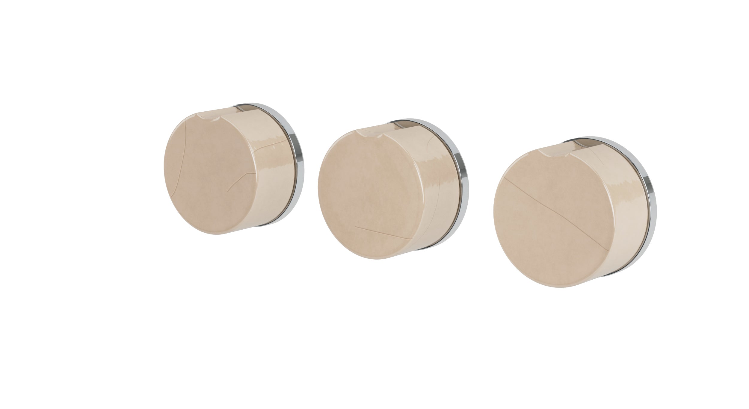 Foundry Three Handle Wall Mount Bath Trim with Diverter/Volume Control and Groove Ceramic Knob Handles in Polished Chrome