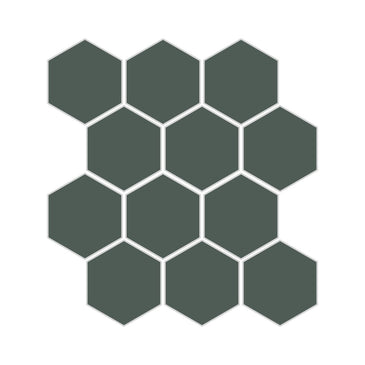 3" Hexagon Sheeted Original Ceramic Mosaic Tile in Tempest Matte