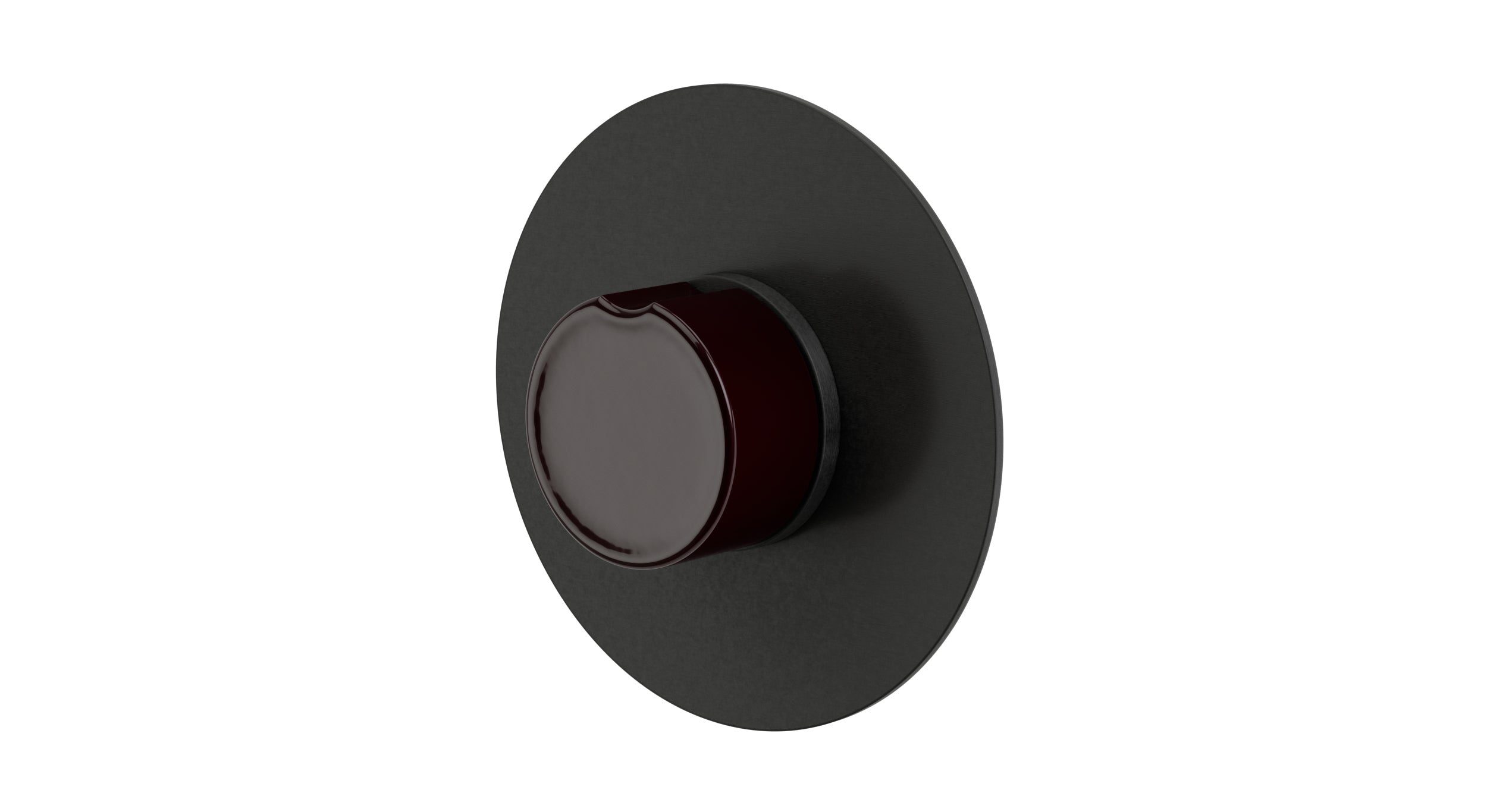 Foundry One Handle Wall Mount Shower Trim with Groove Ceramic Knob Handle in Blackened Nickel