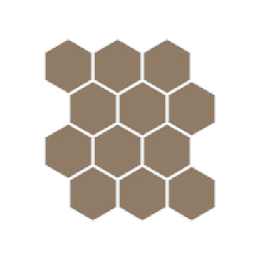2" Hexagon Sheeted Original Ceramic Mosaic Tile in Sandstone Gloss