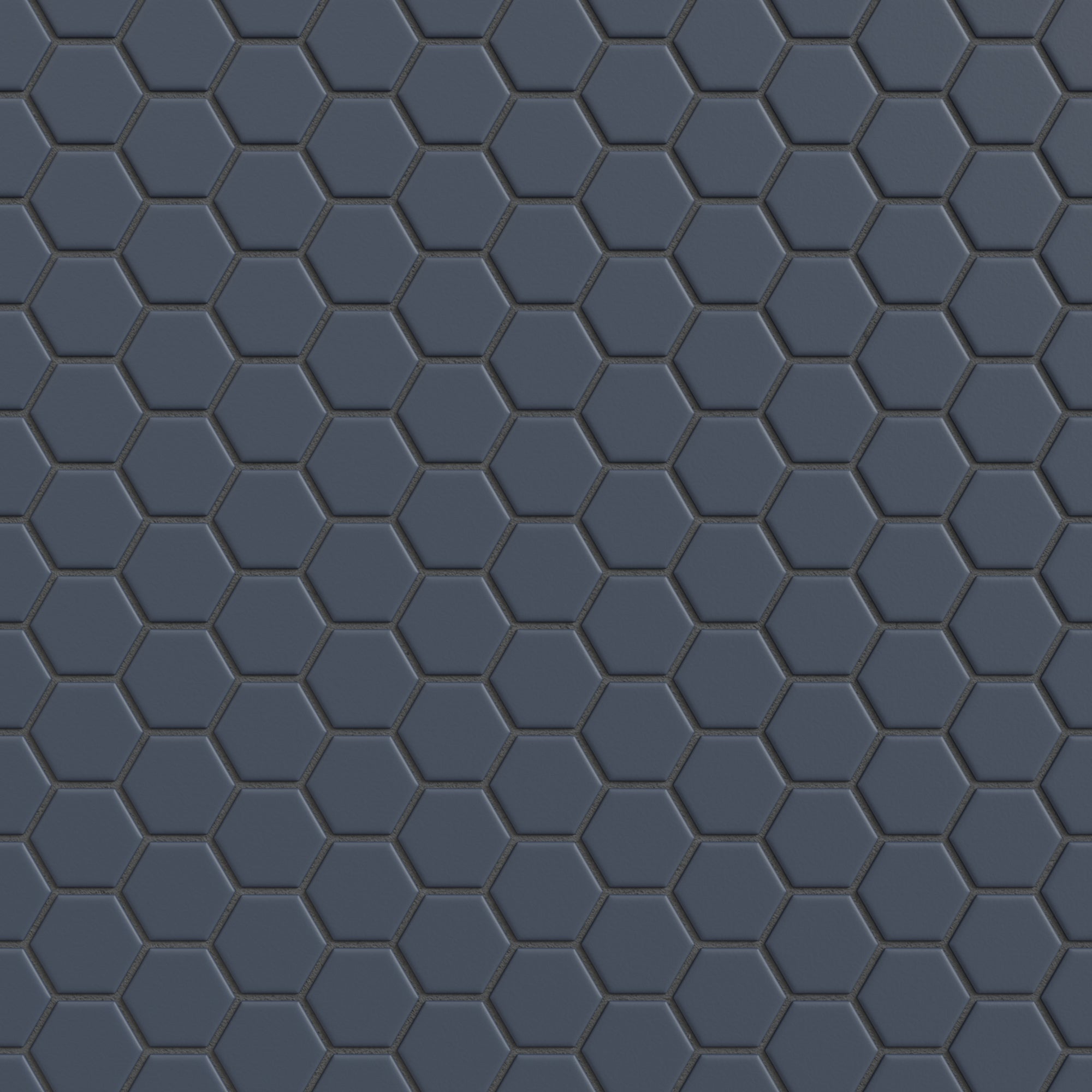 1" Hexagon Sheeted Original Ceramic Mosaic Tile in Slate Blue Matte